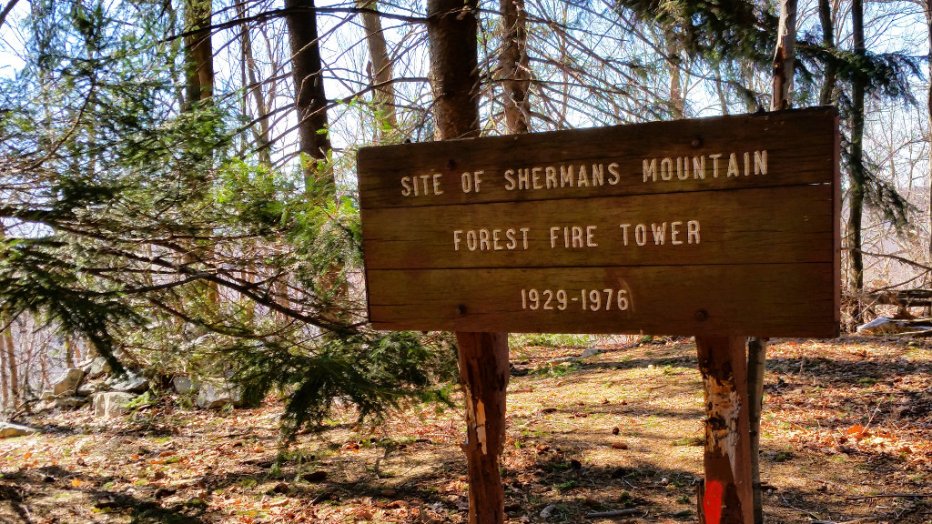 Sherman's Mountain Fire Tower Sign