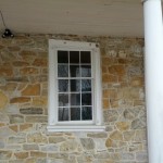 An interesting window on the front of the Haldeman Mansion