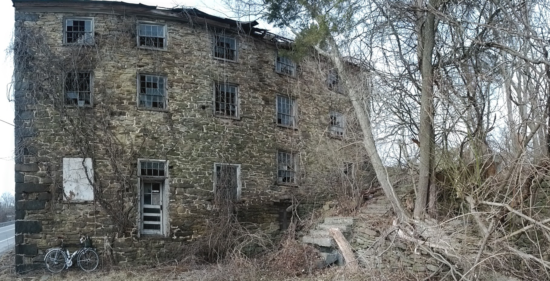 Spooky old mill. in ruins